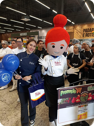 Friboi promotional activation with staff and brand character